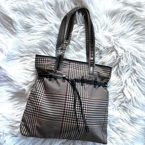 LAUREN RALPH LAUREN•plaid nylon tote bag EUC